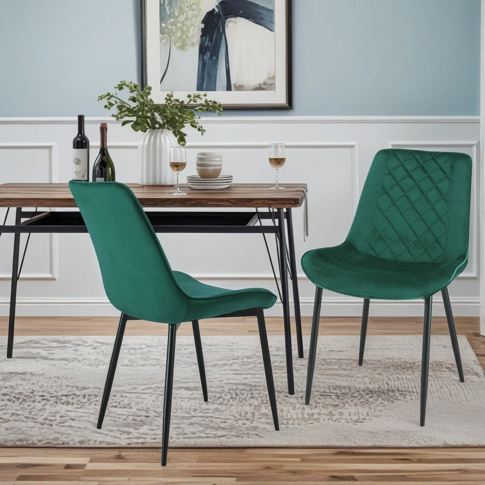 Amelia Velvet Comfort Dining Chairs - Set of 2