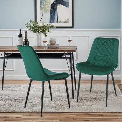 Amelia Velvet Comfort Dining Chairs - Set of 2