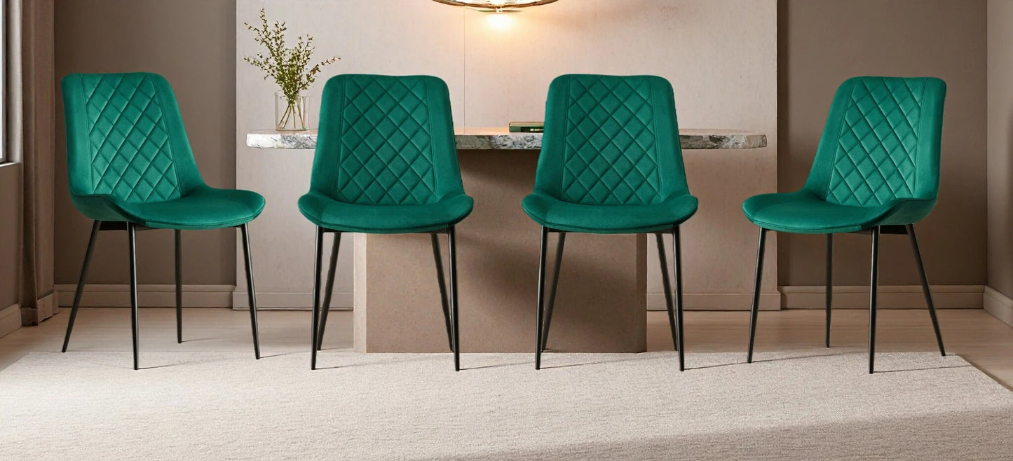 Amelia Velvet Comfort Dining Chairs - Set of 4