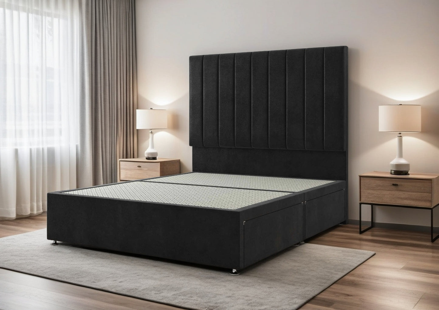 Lawrence Divan Bed Set with 2 Drawer, headboard and footboard - Choice of Mattress