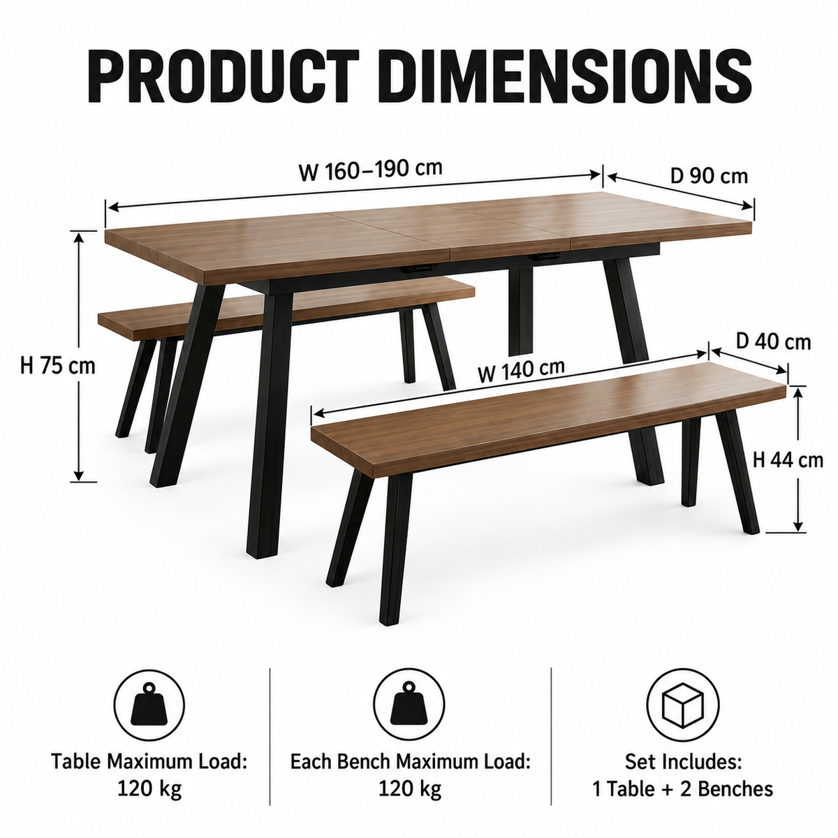 The Blake-Daniel Extendable Dining Set