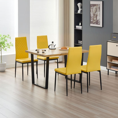 Colorado Dining Table with 4 Emily Leather Chairs