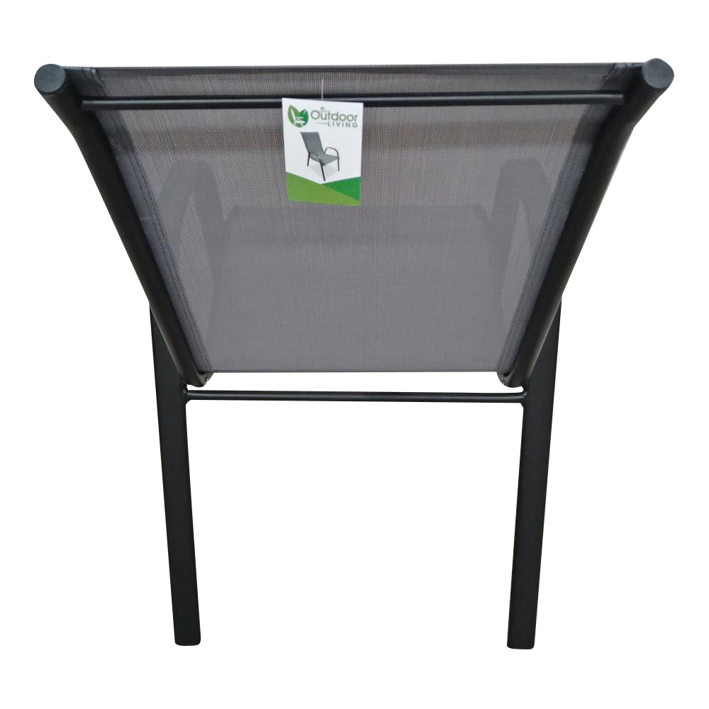 The Lancaster - Black and Grey Metal 4 Seat Garden Dining Set including Parasol - Madefor.Living