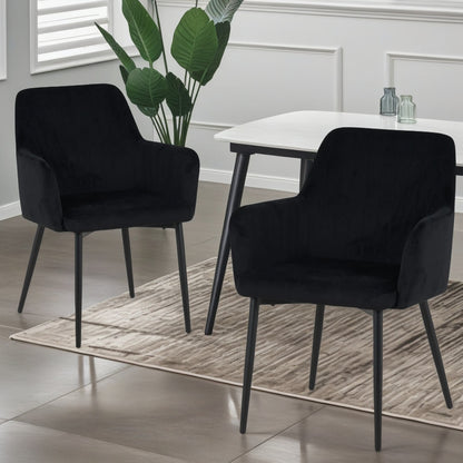Charlotte Velvet Comfort Dining Chairs - Set of 2