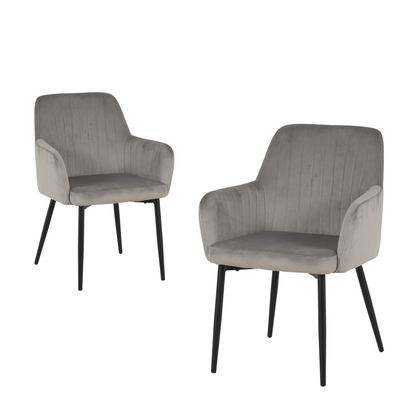 Charlotte Velvet Comfort Dining Chairs - Set of 2