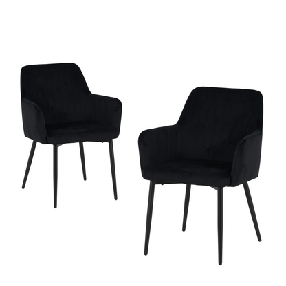 Charlotte Velvet Comfort Dining Chairs - Set of 2