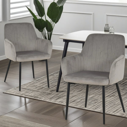 Charlotte Velvet Comfort Dining Chairs - Set of 2