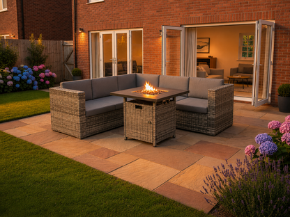 Ascot Fire Pit Garden Set – Grey