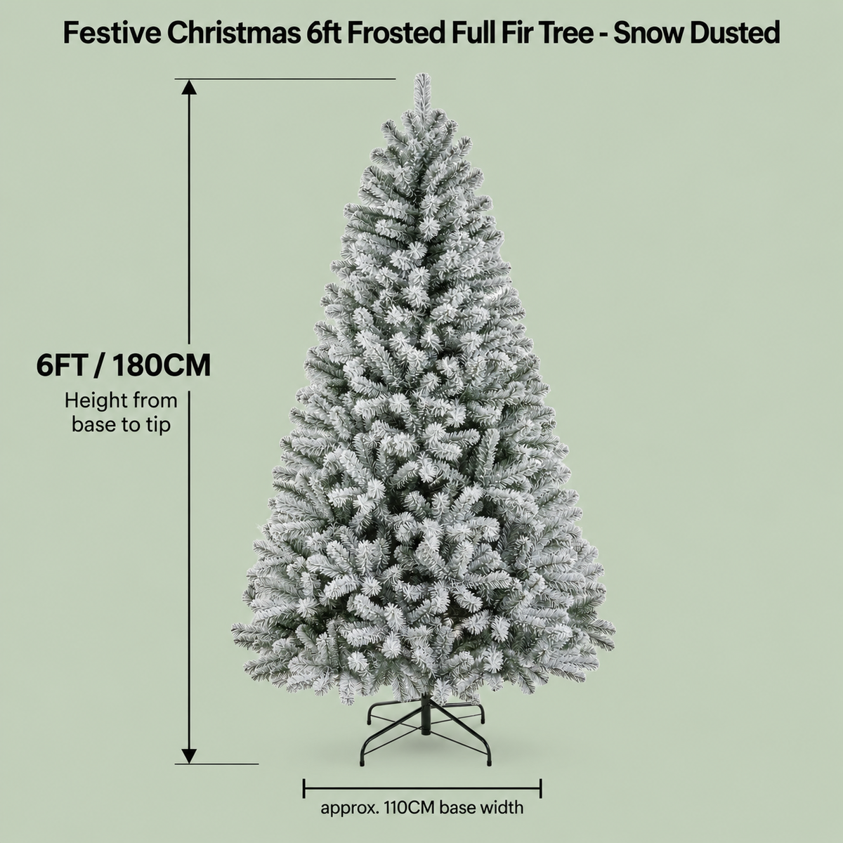Festive Christmas 6ft Frosted Full White Fir Tree