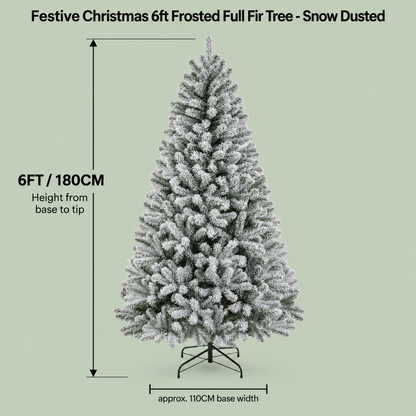 Festive Christmas 6ft Frosted Full White Fir Tree