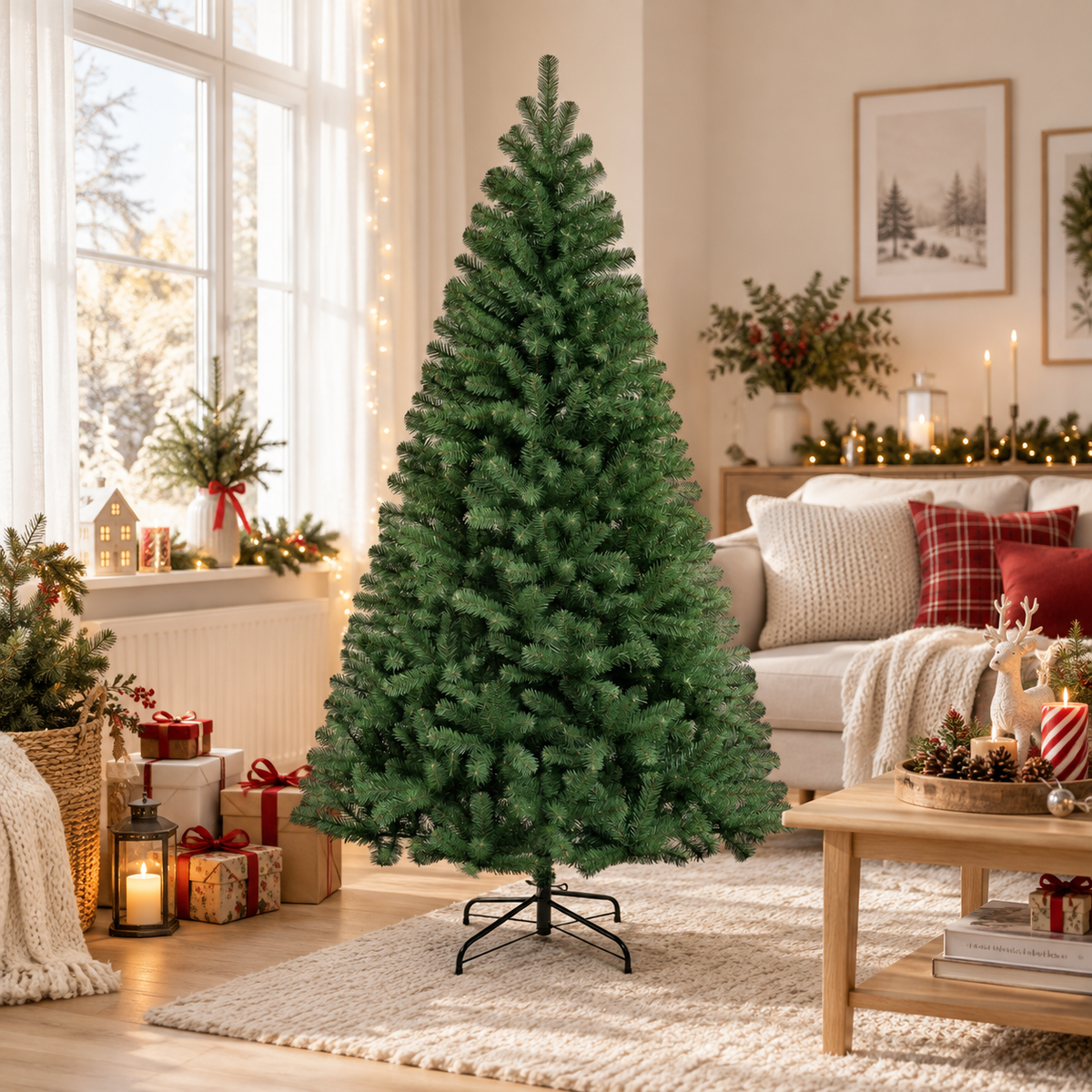 Festive Christmas 6ft Classic Full Green Fir Tree
