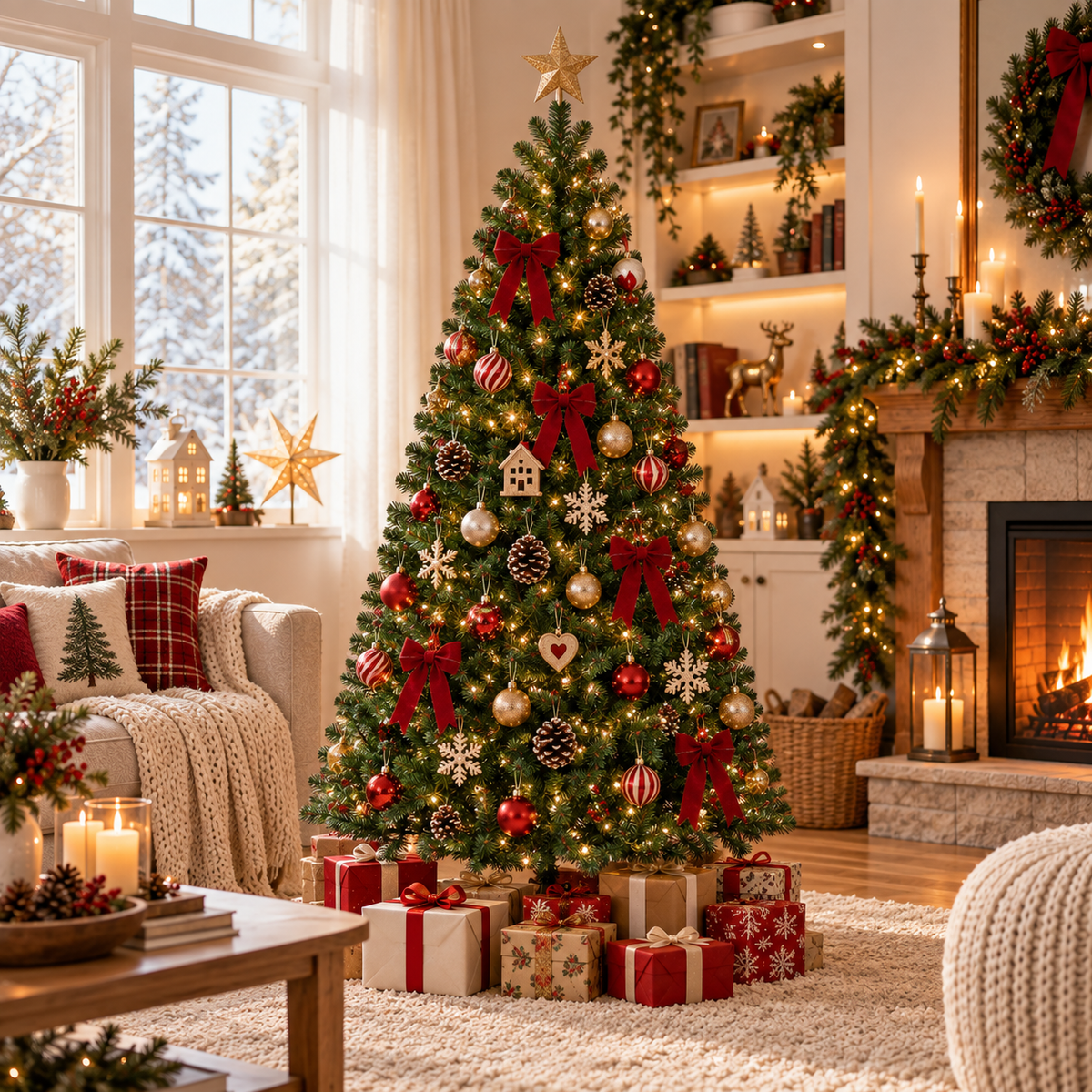 Festive Christmas 6ft Classic Full Green Fir Tree