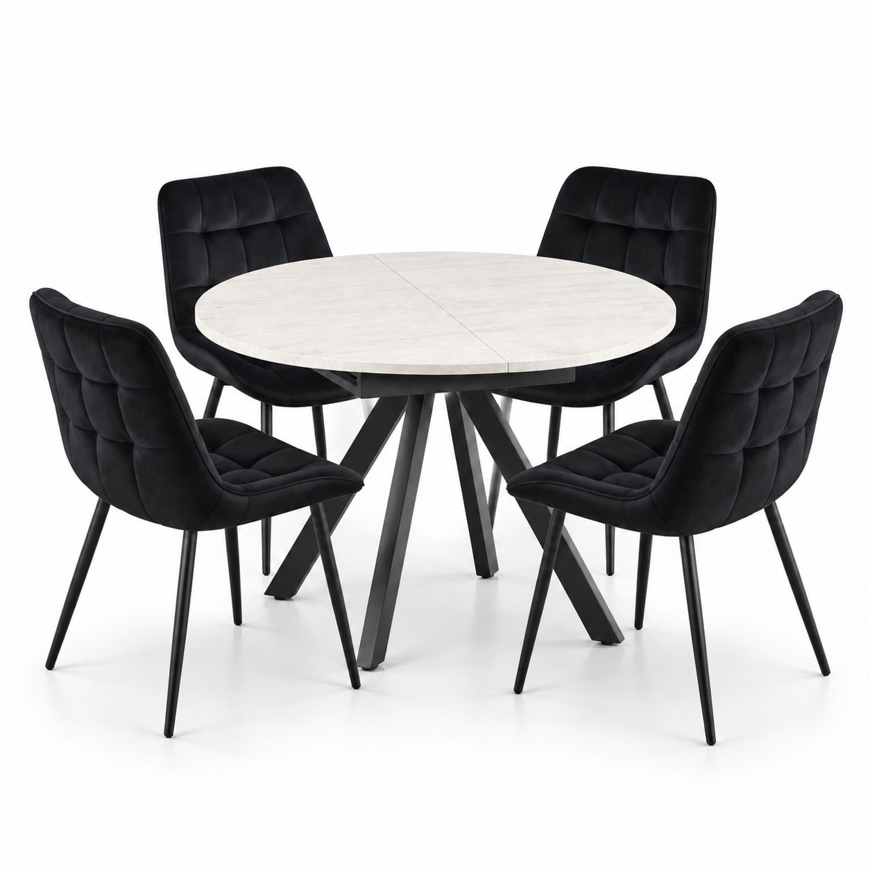 Harley Extendable Dining Table with 4 Erica Chairs