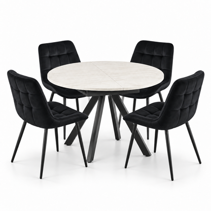 Harley Extendable Dining Table with 4 Erica Chairs