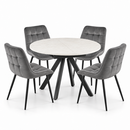 Harley Extendable Dining Table with 4 Erica Chairs