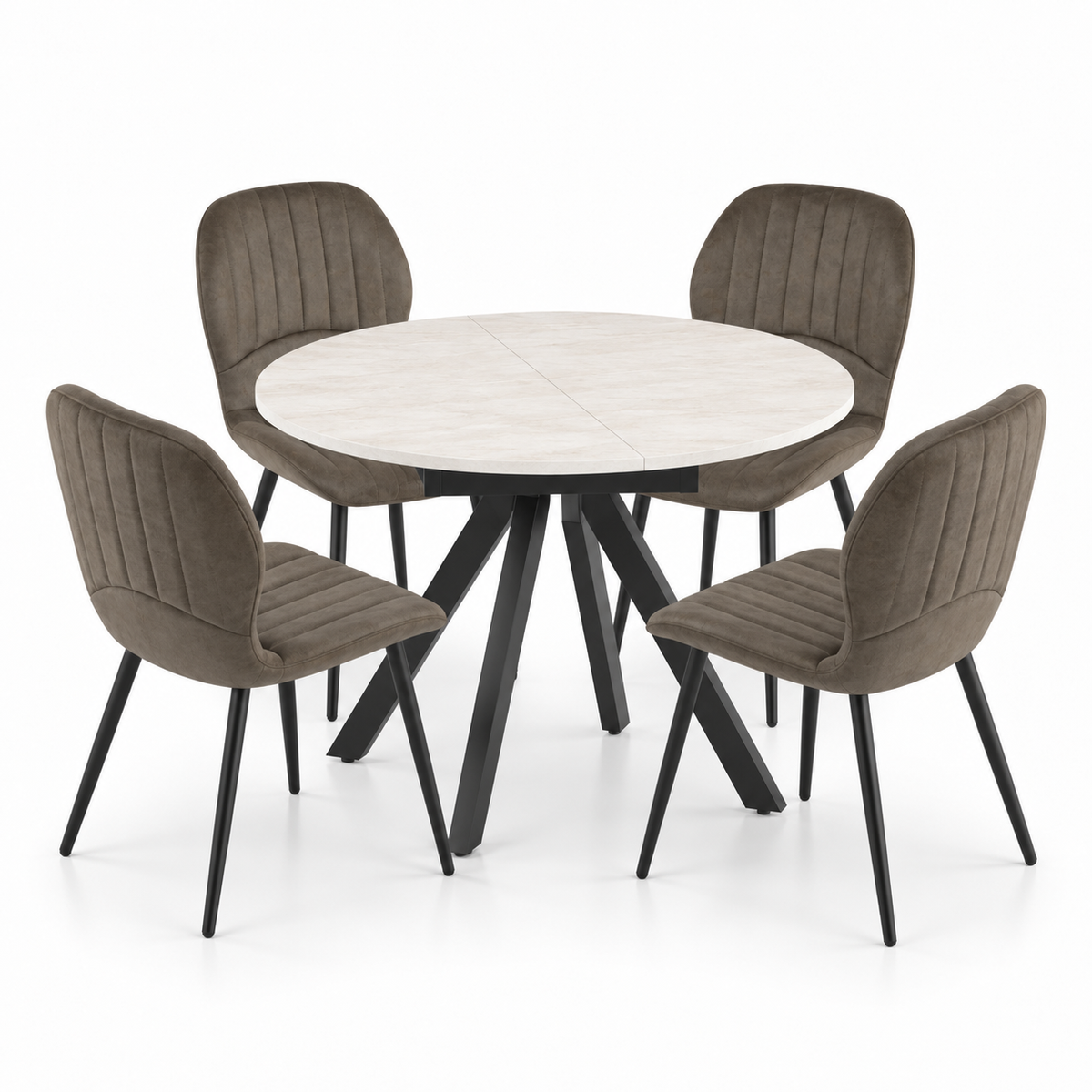 Harley Extendable Dining Table with 4 Jaydn Chairs
