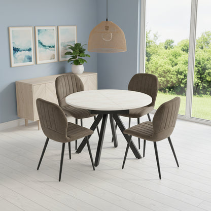 Harley Extendable Dining Table with 4 Jaydn Chairs