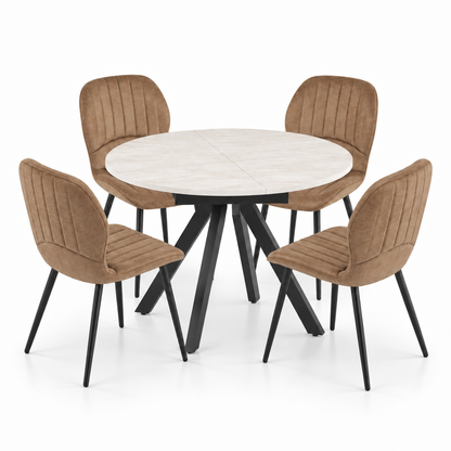 Harley Extendable Dining Table with 4 Jaydn Chairs