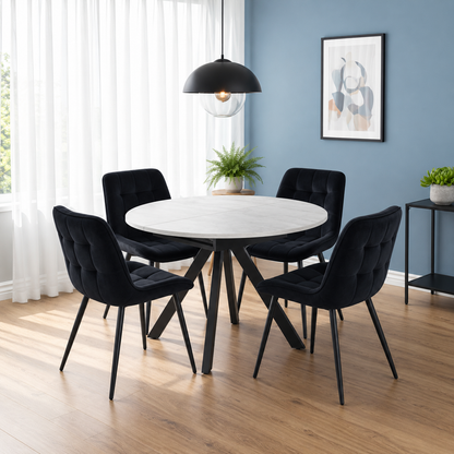 Harley Extendable Dining Table with 4 Erica Chairs