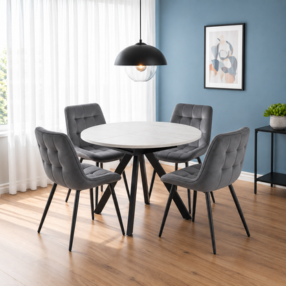 Harley Extendable Dining Table with 4 Erica Chairs