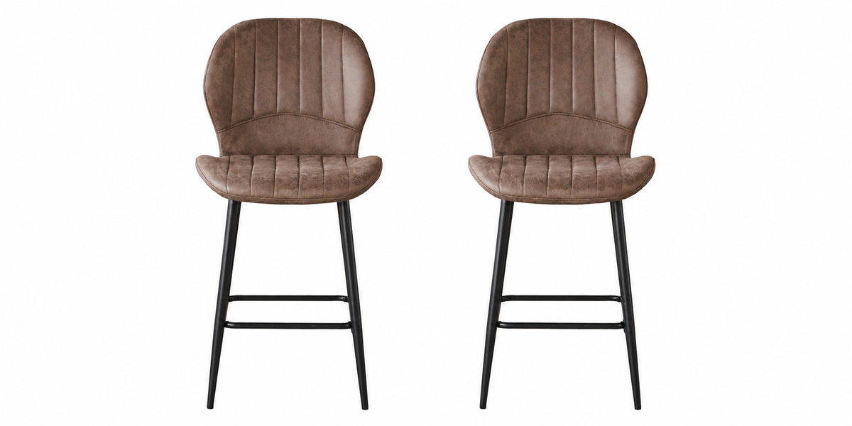 Jaydn Distressed Leather Comfort Bar Stools
