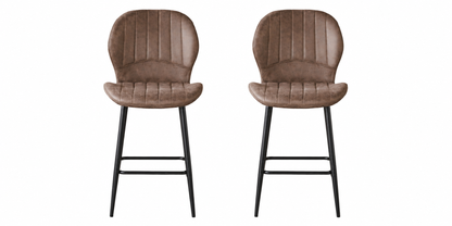 Jaydn Distressed Leather Comfort Bar Stools