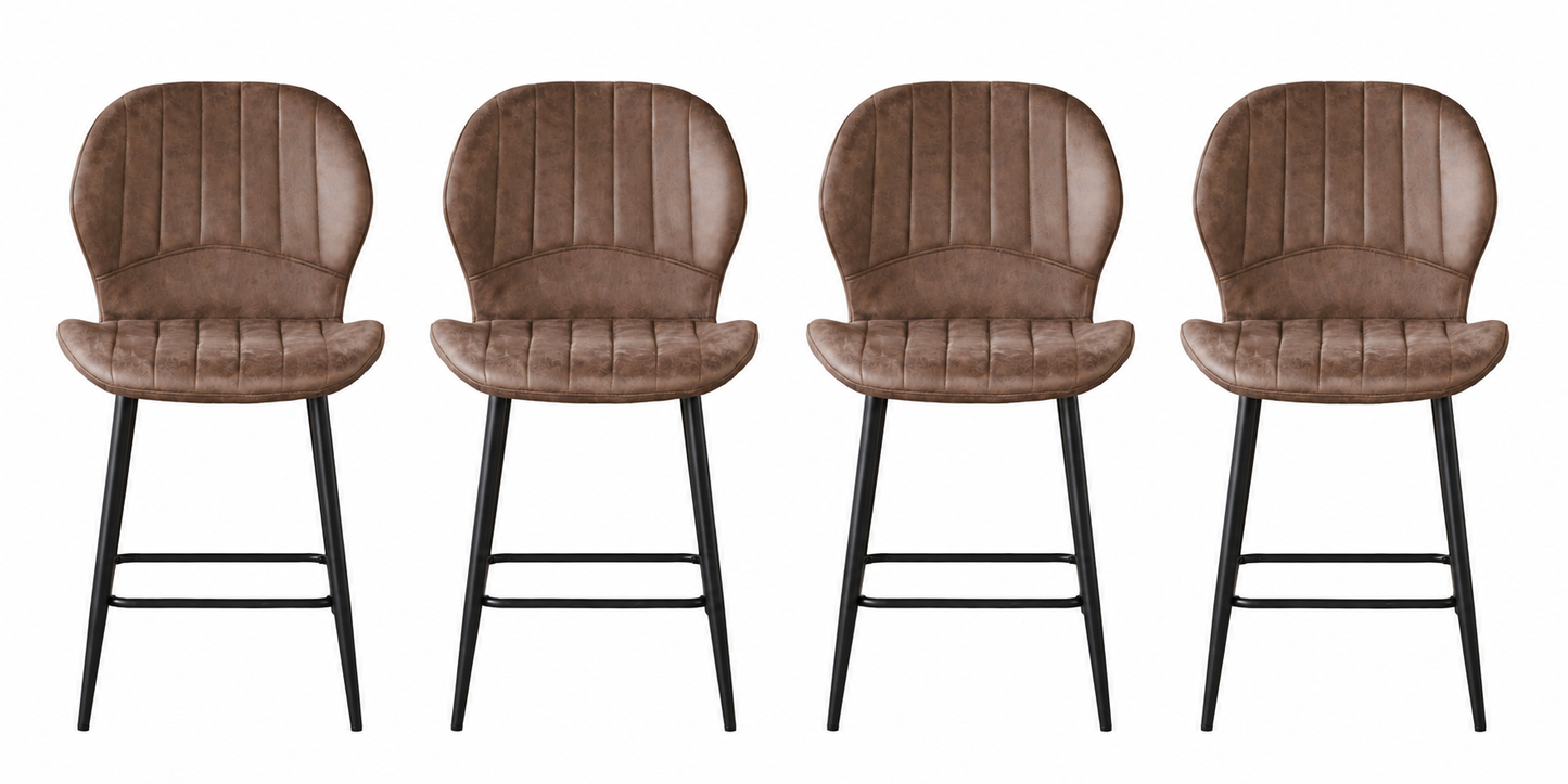 Jaydn Distressed Leather Comfort Bar Stools