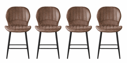 Jaydn Distressed Leather Comfort Bar Stools