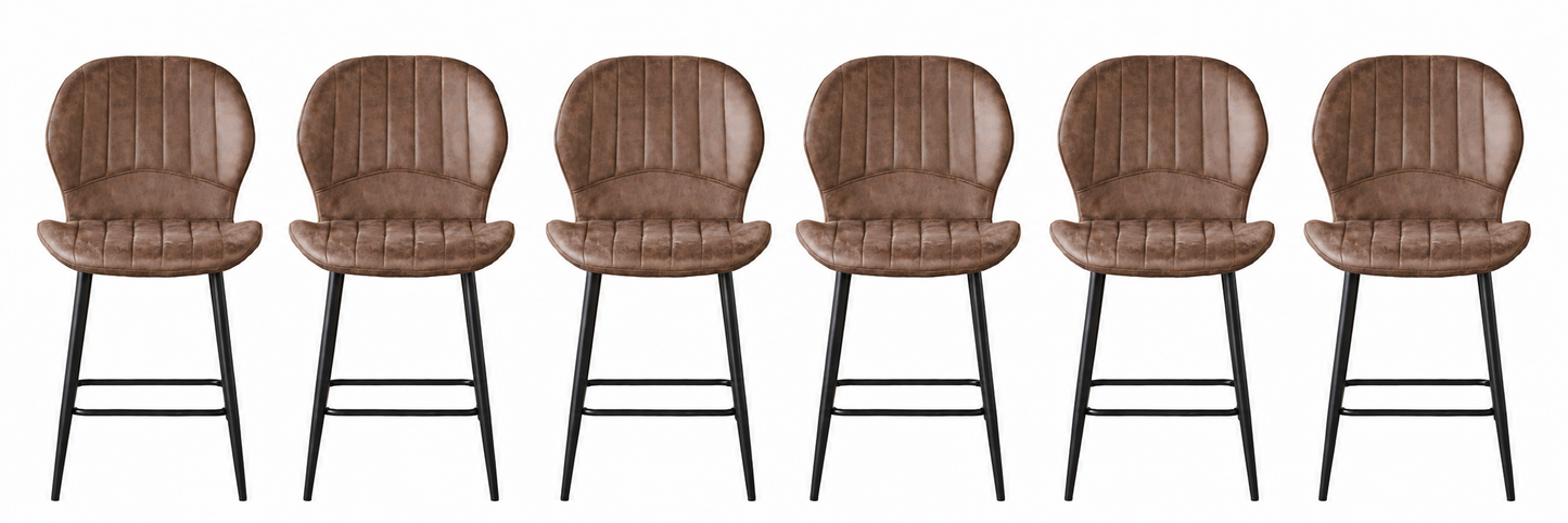 Jaydn Distressed Leather Comfort Bar Stools