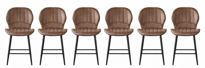Jaydn Distressed Leather Comfort Bar Stools