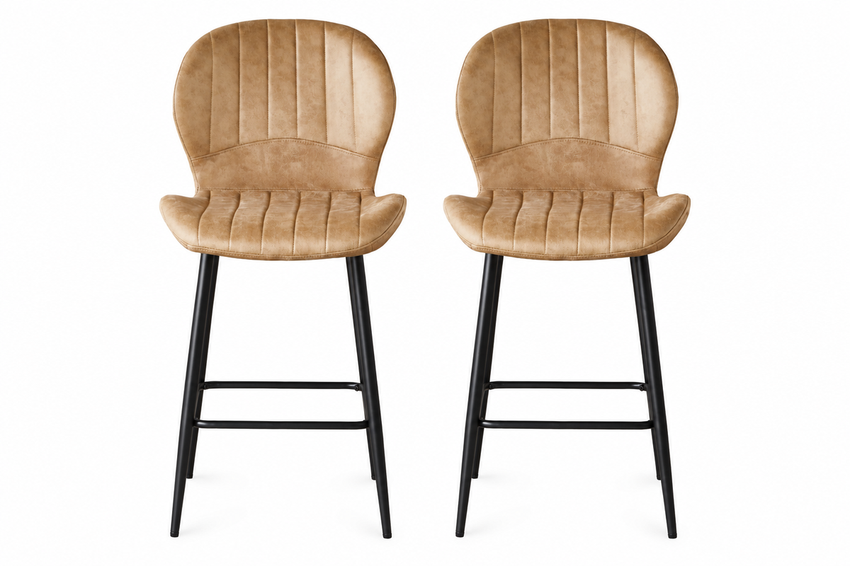 Jaydn Distressed Leather Comfort Bar Stools