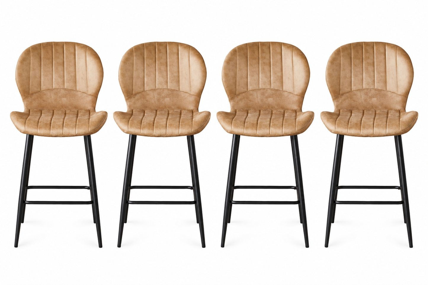 Jaydn Distressed Leather Comfort Bar Stools