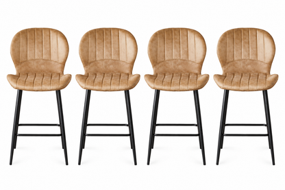 Jaydn Distressed Leather Comfort Bar Stools