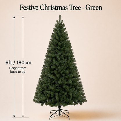 Festive Christmas 6 FT Full Christmas Tree - Green