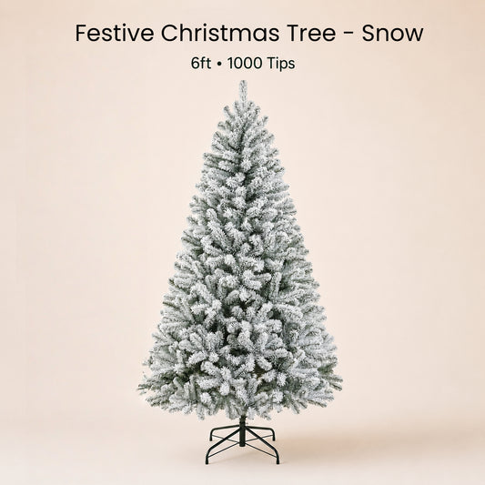 Festive Christmas 6 FT Snow tipped Full Christmas Tree