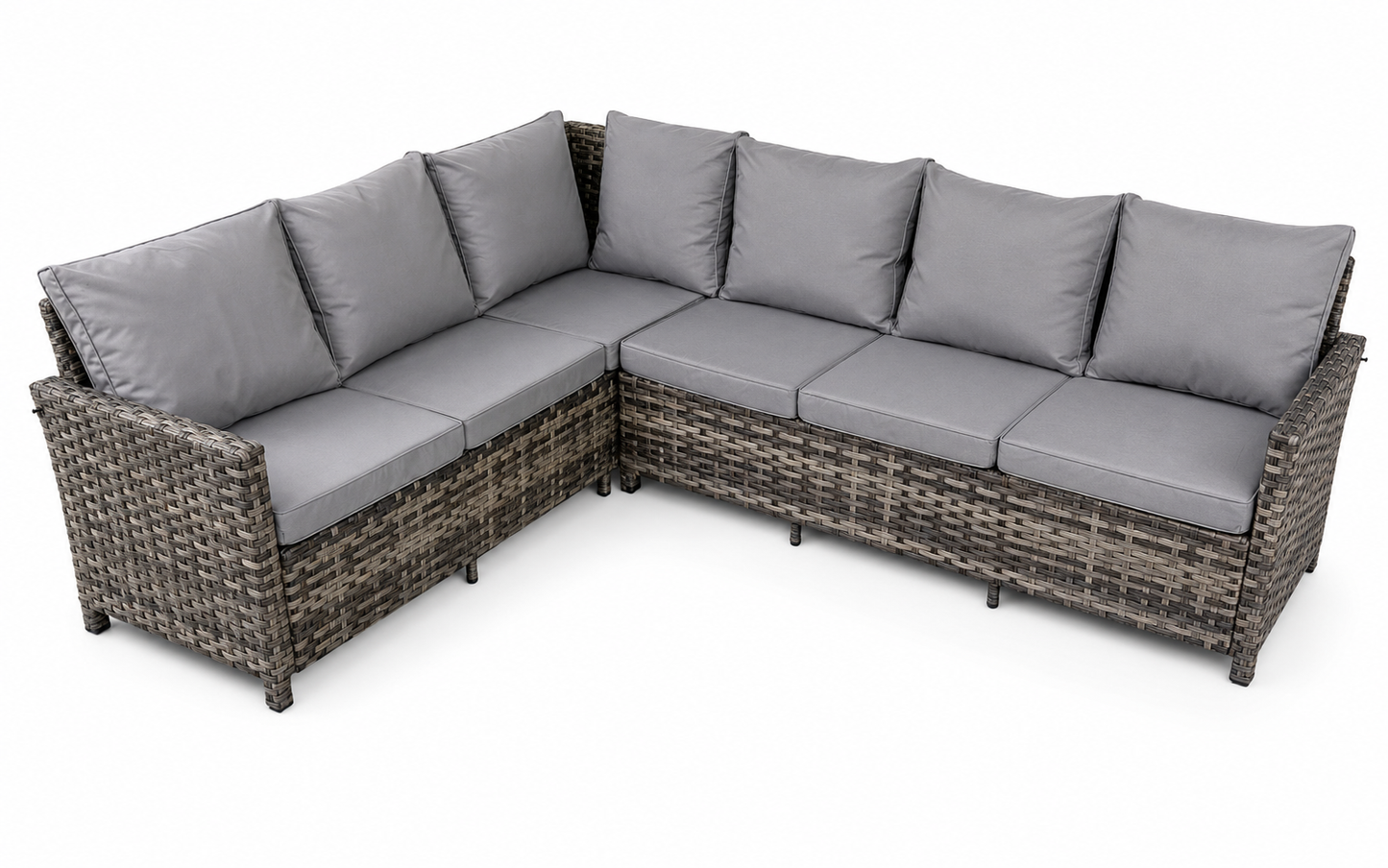 The Maldives Grey Aluminium 9 Seat Corner Gas Firepit Rattan Dining Set