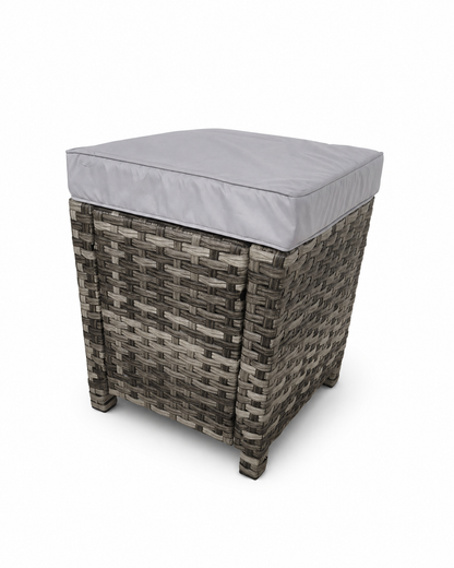 The Maldives Grey Aluminium 9 Seat Corner Gas Firepit Rattan Dining Set