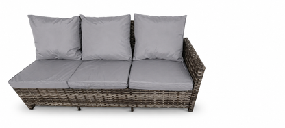 The Maldives Grey Aluminium 9 Seat Corner Gas Firepit Rattan Dining Set