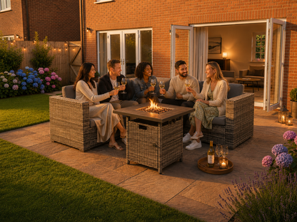 Ascot Fire Pit Garden Set – Grey