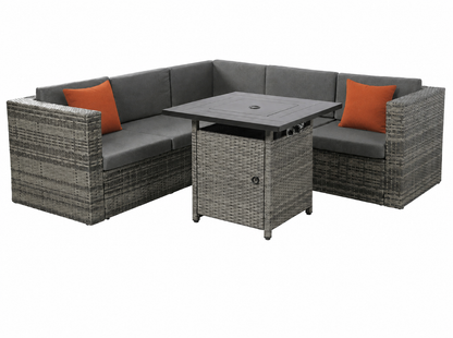 Ascot Fire Pit Garden Set – Grey