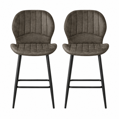 Jaydn Distressed Leather Comfort Bar Stools