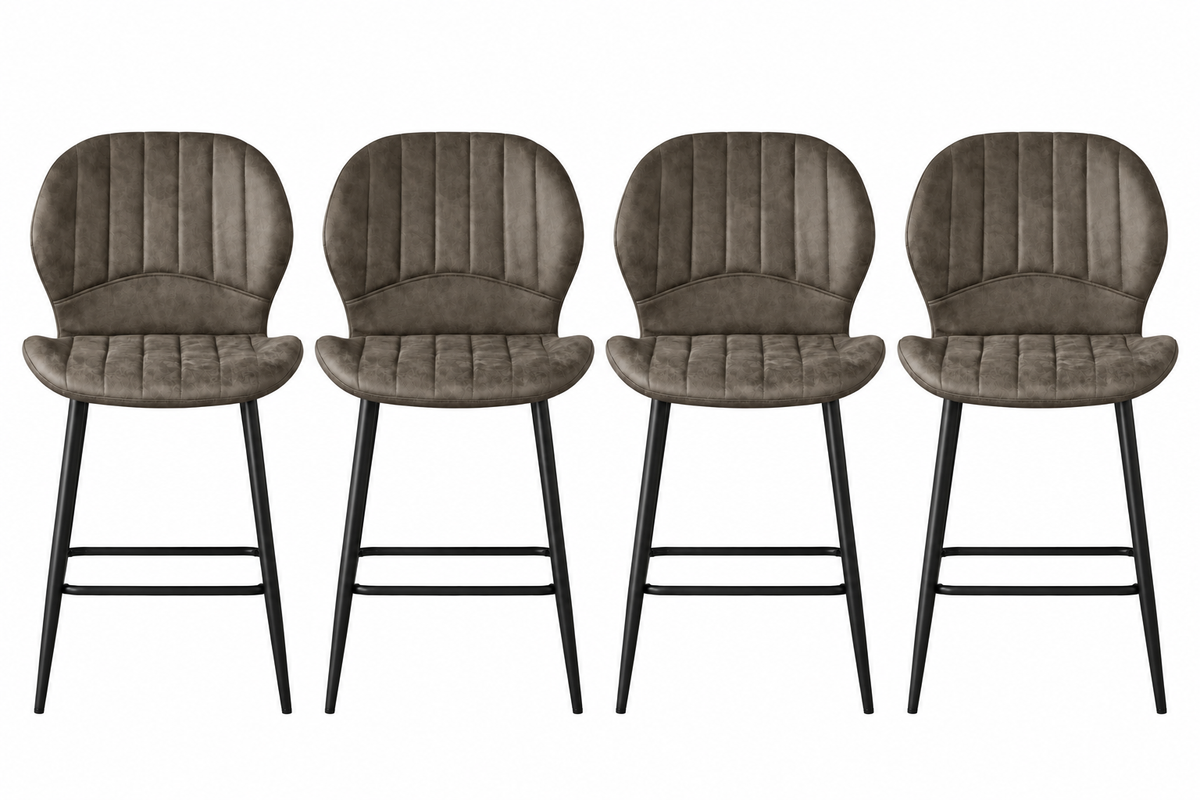 Jaydn Distressed Leather Comfort Bar Stools