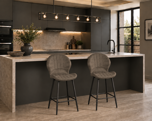 Jaydn Distressed Leather Comfort Bar Stools