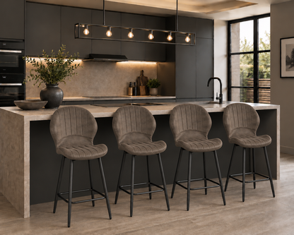 Jaydn Distressed Leather Comfort Bar Stools