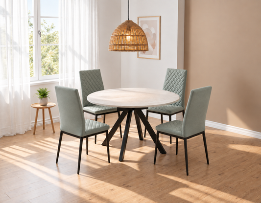 Harley Extendable Dining Table with 4 Emily Chairs
