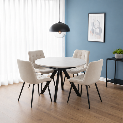 Harley Extendable Dining Table with 4 Erica Chairs