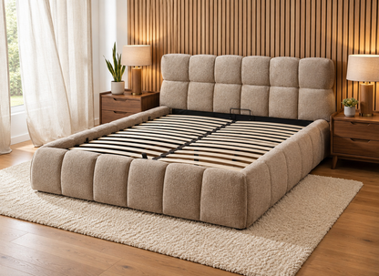 The Maya Upholstered Soft Plush Ottoman Bed Frame