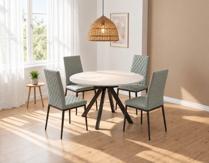 Harley Extendable Dining Table with 4 Emily Chairs