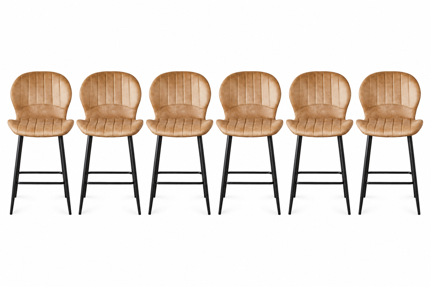 Jaydn Distressed Leather Comfort Bar Stools