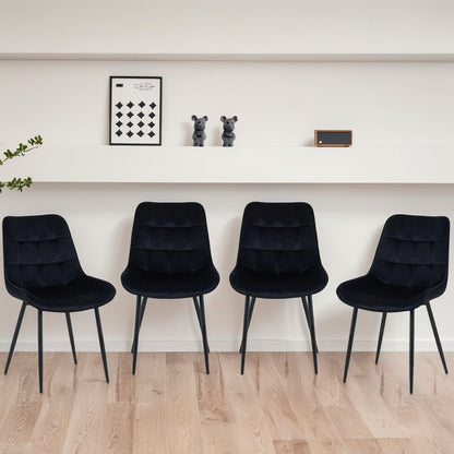 Seattle Dining Table with 4 Erica Velvet Chairs